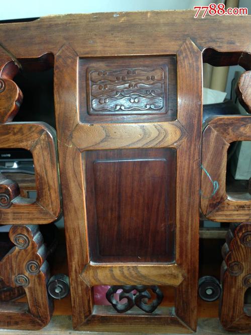 古董古玩收藏老家具木器明清榉木太师椅靠板红木凳子椅子